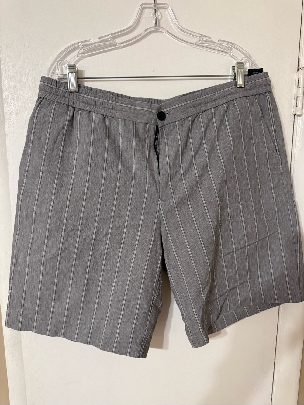 Theory Men's Gray Pinstripe Shorts